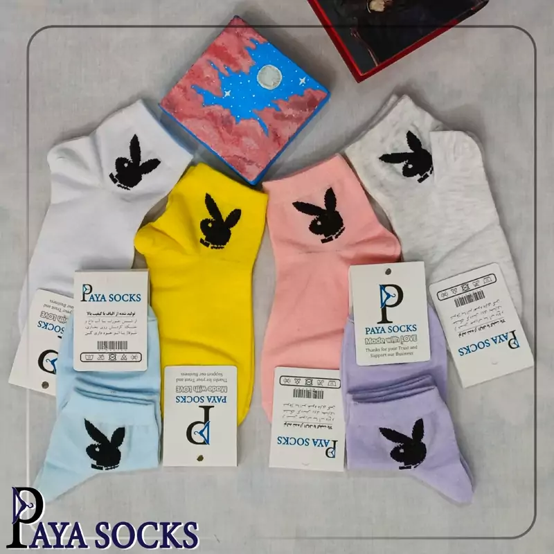 جوراب دخترانه طرح bunny پک 6 رنگ