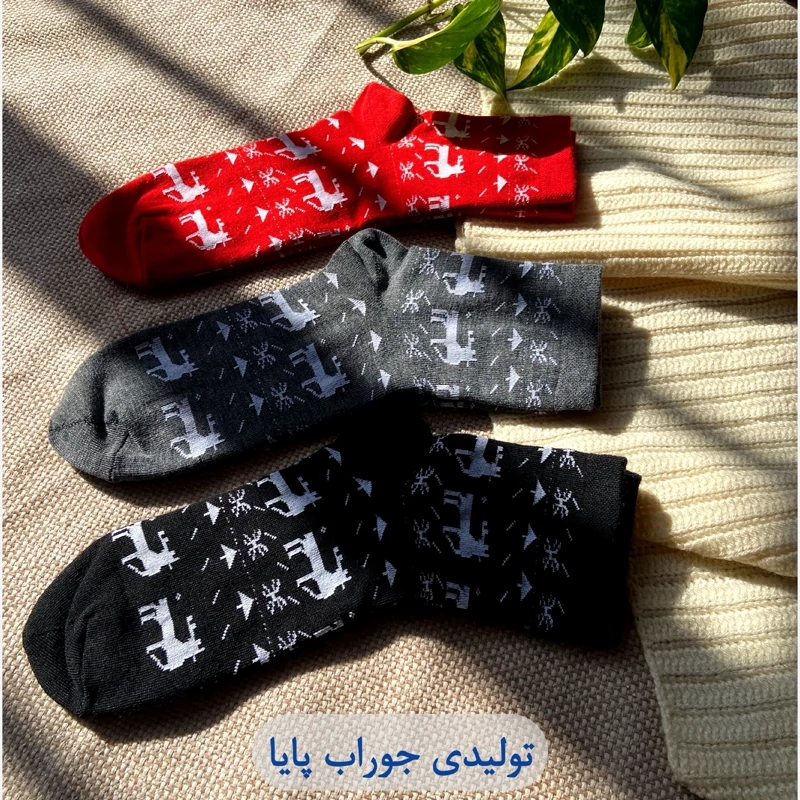 جوراب دخترانه طرح گوزن پک 3عددی