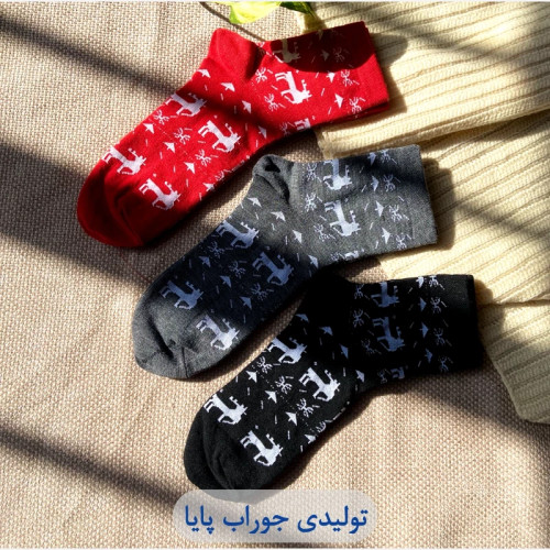 جوراب نیم ساق طرح گوزن مناسب استفاده روزمره