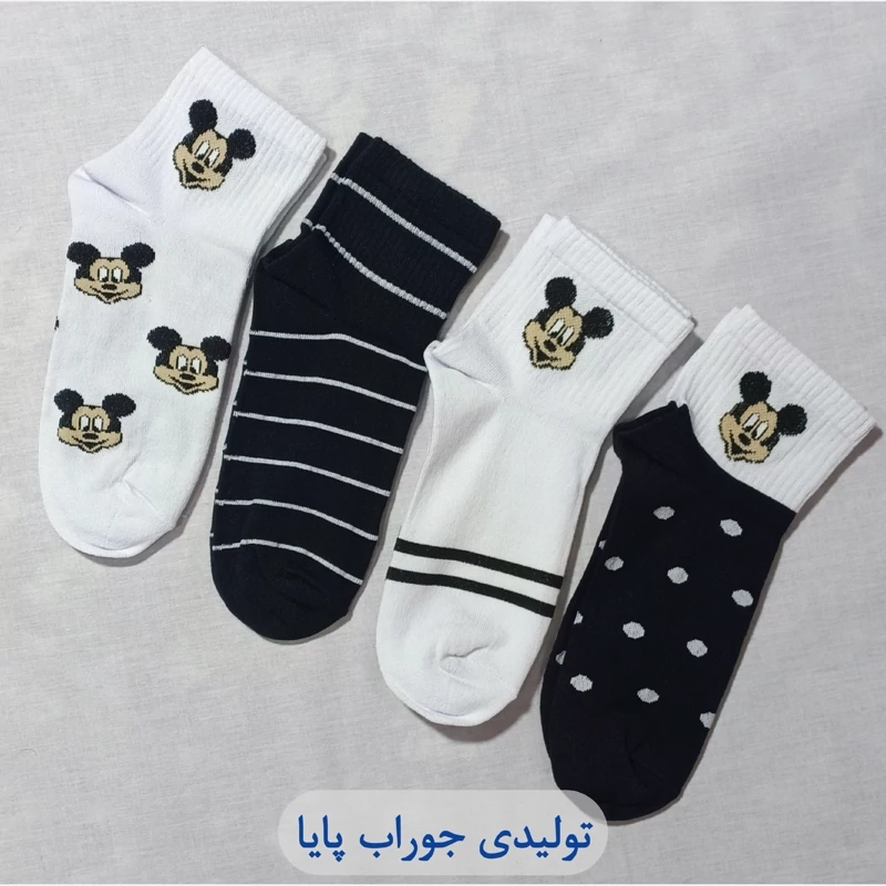 جوراب دخترانه میکی موس پک 4عددی