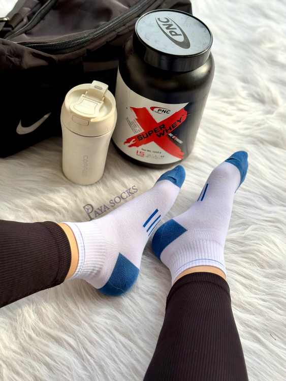 پک جوراب زنانه سفید با جزئیات رنگی