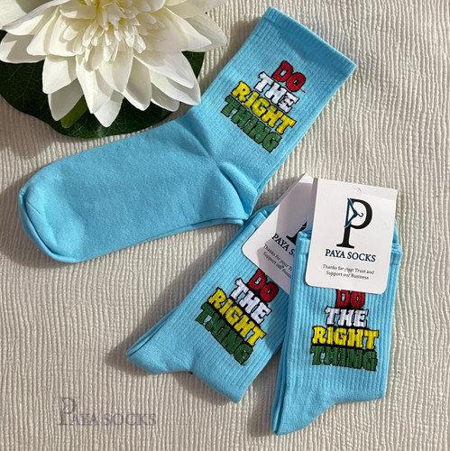 جوراب ساقدار پسرانه اسپرت با نوشته انگیزشی